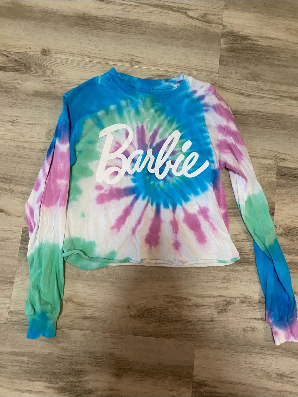 Barbie Tie-Dye Long Sleeve Crop Top - NWOT